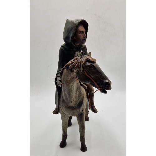 630 - NEIL DALRYMPLE Extra Large 40cm x 40cm SCULPTURE  'ARAGORN' ON HORSEBACK
(Please Note This Lot Will ... 