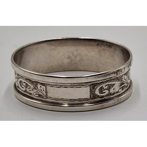 709 - SILVER (Hallmarked For Birmingham 1965) NAPKIN RING With VACANT CARTOUCHE (Total Weight 11.7 Grams)