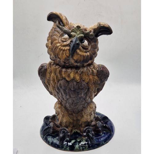 724 - BURSLEM POTTERY HIGH FIRED STONEWARE Extra Large 38cm x 27cm GROTESQUE MODEL OF THE WISE OLD OWL 