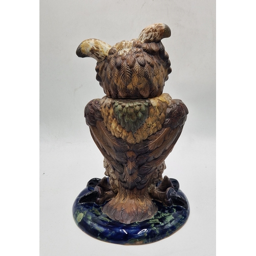 724 - BURSLEM POTTERY HIGH FIRED STONEWARE Extra Large 38cm x 27cm GROTESQUE MODEL OF THE WISE OLD OWL 