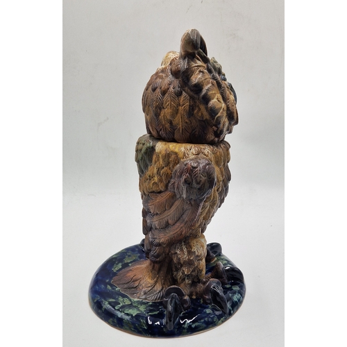 724 - BURSLEM POTTERY HIGH FIRED STONEWARE Extra Large 38cm x 27cm GROTESQUE MODEL OF THE WISE OLD OWL 