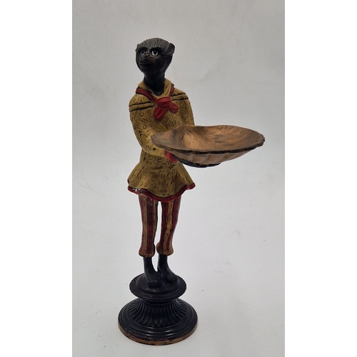 756 - PAINTED BRONZE 21cm CHARACTER FIGURINE OF A MONKEY SERVANT