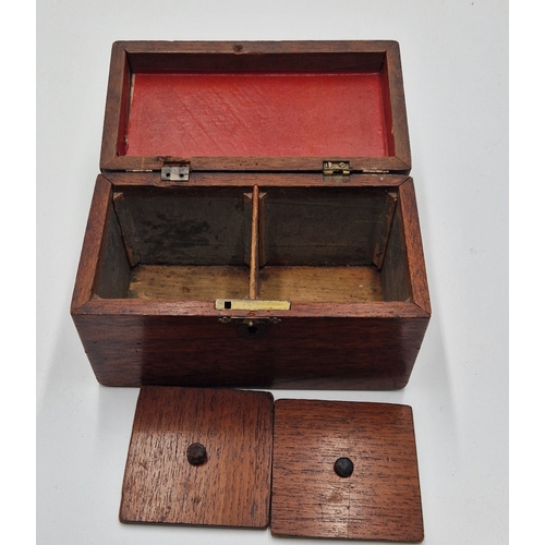 757 - WOODEN VICTORIAN TEA CADDY