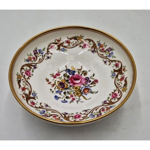 126 - ROYAL WORCESTER 16cm Dia PEDISTAL BOWL With FLORAL DECORATION