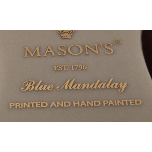 204 - MASON'S IRONSTONE 17cm x 12cm MANTLE CLOCK IN THE BLUE MANDALAY DESIGN