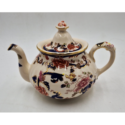 206 - MASON'S IRONSTONE TEAPOT (23cm Between Spout To Handle) IN THE BLUE MANDALAY DESIGN