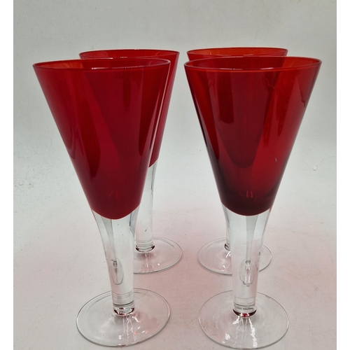 639 - RUBY RED WINE GLASSES (4)