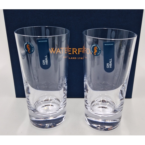 247 - WATERFORD CRYSTAL (Boxed Set Of Two) HI BALL GLASSES IN THE ELEGANCE DESIGN