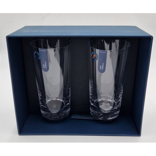 247 - WATERFORD CRYSTAL (Boxed Set Of Two) HI BALL GLASSES IN THE ELEGANCE DESIGN