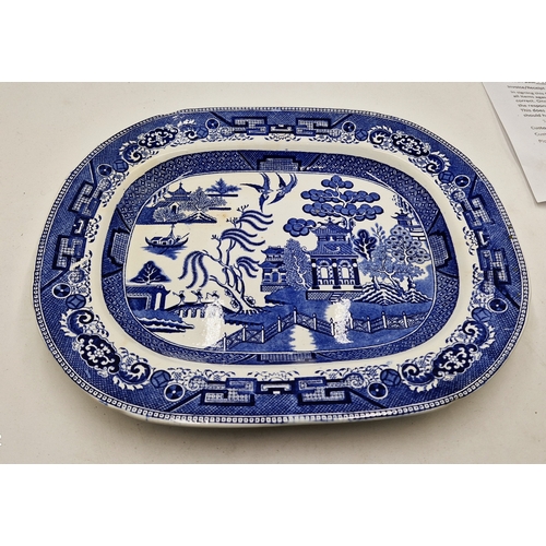 290 - RIDGWAYS BLUE/WHITE Extra Large 39.5cm x 31cm OVAL PLATE (Please Note This Lot WILL NOT BE PACKED OR... 