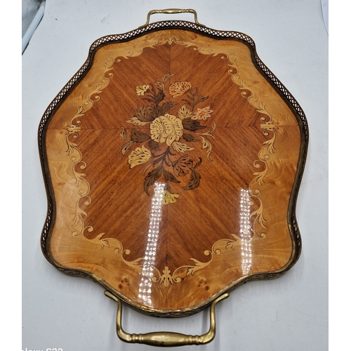 291 - WOODEN Extra Large 59cm ITALIAN MARQUETRY TRAY (Please Note This Lot WILL NOT BE PACKED OR SHIPPED..... 