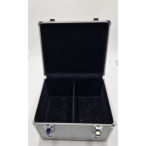 296 - METAL CASED STORAGE BOX