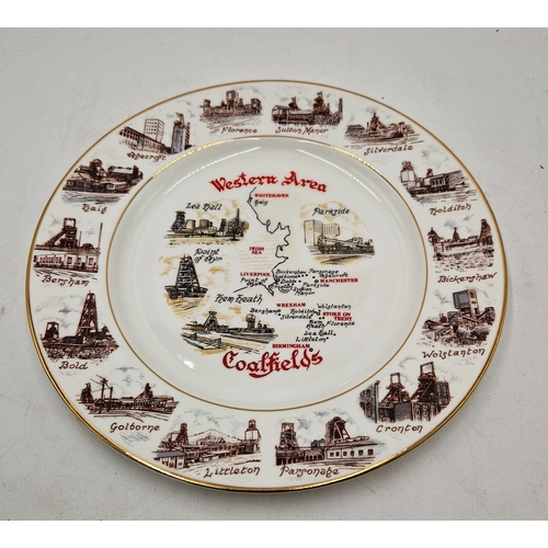 112 - EDWARDIAN CHINA Large 27cm Dia COALFIELDS PLATE