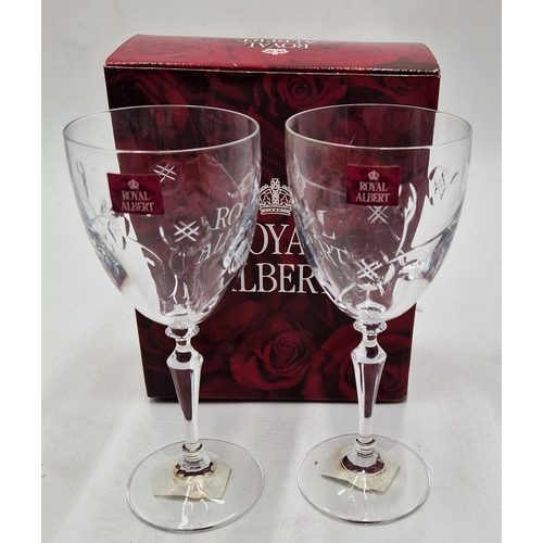 313 - ROYAL ALBERT CRYSTAL (Boxed Set Of Two) WINE GLASSES