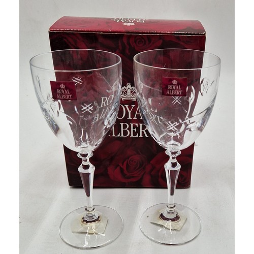 314 - ROYAL ALBERT CRYSTAL (Boxed Set Of Two) WINE GLASSES