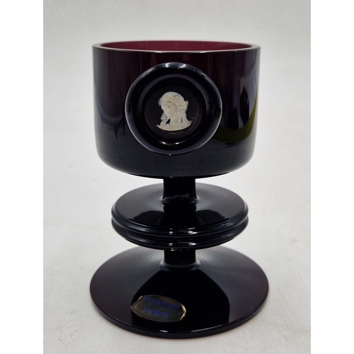 62 - WEDGWOOD AMYTHEST CAMEO 10cm GOBLET CANDLE HOLDER By Mr Ronald Stennett