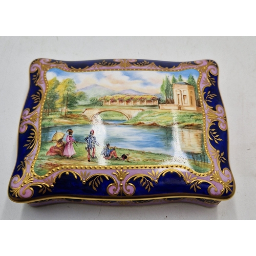 355 - CHINA 14cm x 10cm TRINKET BOX (Hand Painted By The Late Master Craftsman Mr Peter Smith. Peter Smith... 