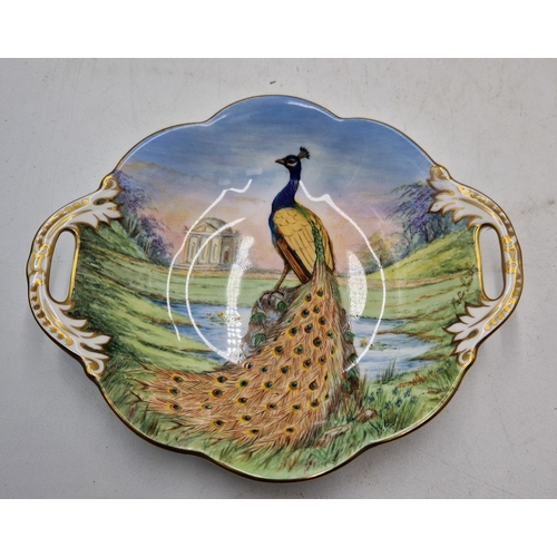 356 - CHINA 19.5cm x 17cm DISH (Hand Painted By The Late Master Craftsman Mr Peter Smith. Peter Smith, Cer... 