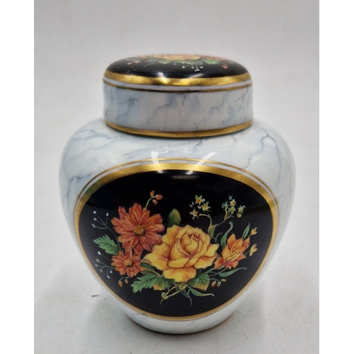 357 - CHINA LIDDED 9.5cm POT (Hand Painted And Hand Gilded By The Late Master Craftsman Mr Peter Smith. Pe... 