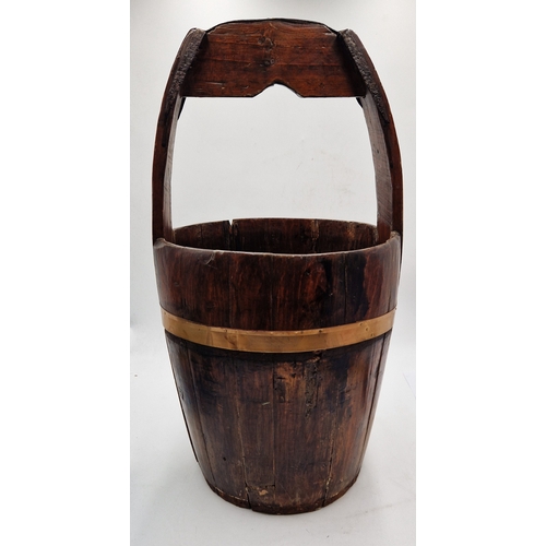 371 - GEORGIAN STYLE 60cm WOODEN PAIL /BUCKET.(Please Note This Lot WILL NOT BE PACKED OR SHIPPED....COLLE... 