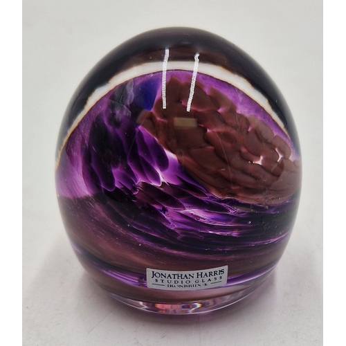 454 - JONATHAN HARRIS GLASS PAPERWEIGHT.
(Tucked away on the banks of the River Severn, in the midst of Ir... 