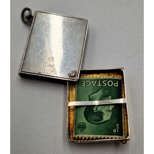 483 - SOLID SILVER (Fully Hallmarked) FOB STAMP HOLDER/PICTURE (Birmingham 1903)  (Boxed)