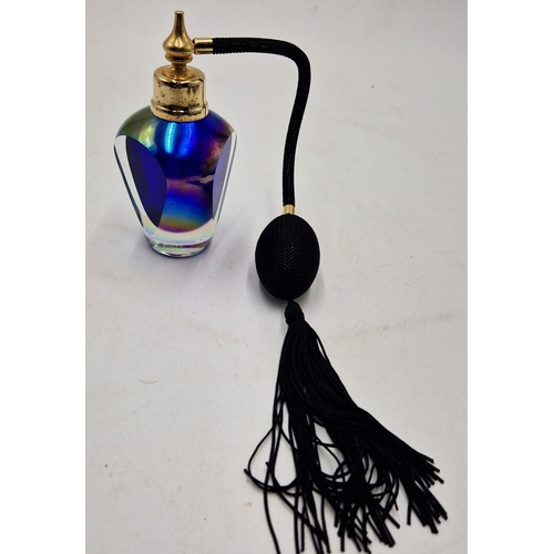 487 - CARNIVAL GLASS PERFUME BOTTLE /ATOMISER