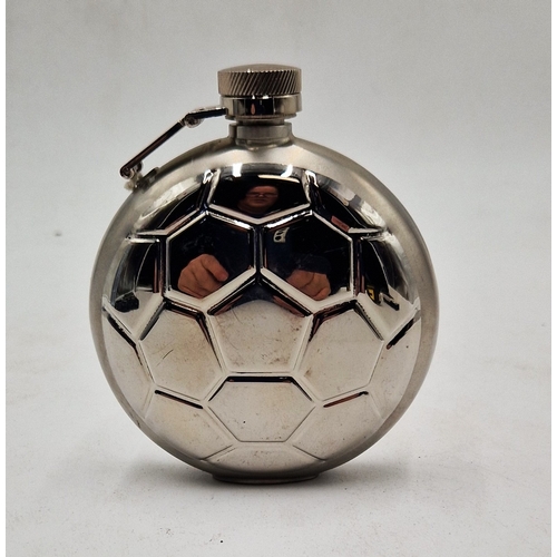 690 - STAINLESS STEEL FOOTBALL FLASK