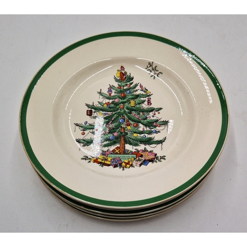 204 - SPODE CHINA DINNER PLATES (6) IN THE CHRISTMAS TREE DESIGN