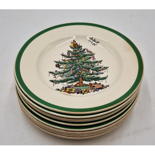 205 - SPODE CHINA SIDE PLATES (11) IN THE CHRISTMAS TREE DESIGN