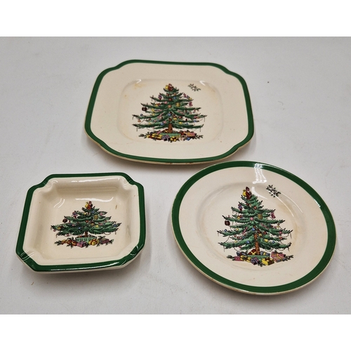 206 - SPODE CHINA ITEMS (3) IN THE CHRISTMAS TREE DESIGN