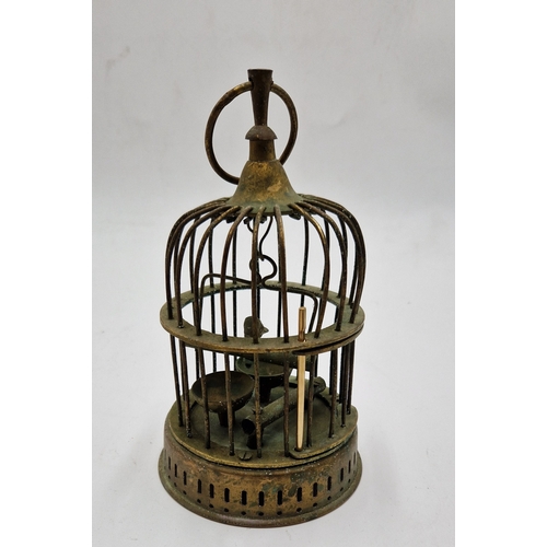 128 - BRASS 18cm BIRD IN CAGE