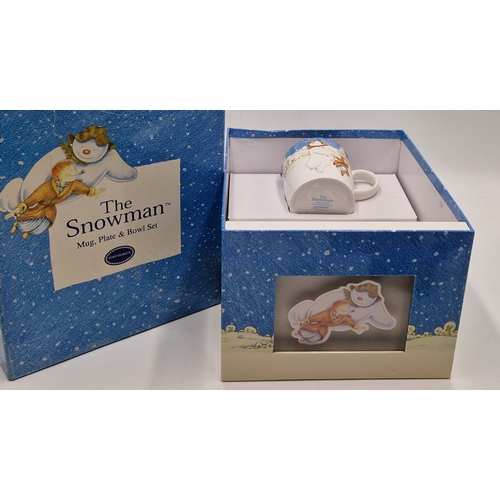 176 - PORTMEIRION  MUG , PLATE & BOWL SET IN THE SNOWMAN DESIGN By Mr Raymond Briggs  (Original Box With M... 