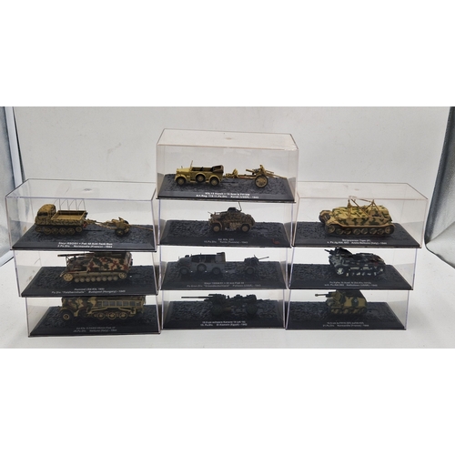 177 - DIE CAST MODELS OF TEN TANKS (All Original Cases)