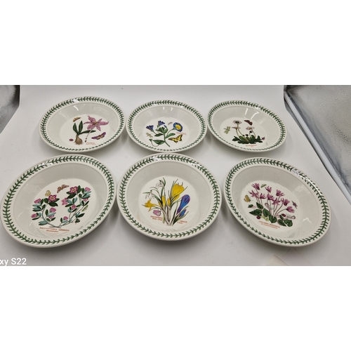 550 - PORTMEIRION RIMMED SOUP BOWLS (6) IN THE BOTANIC GARDEN DESIGN