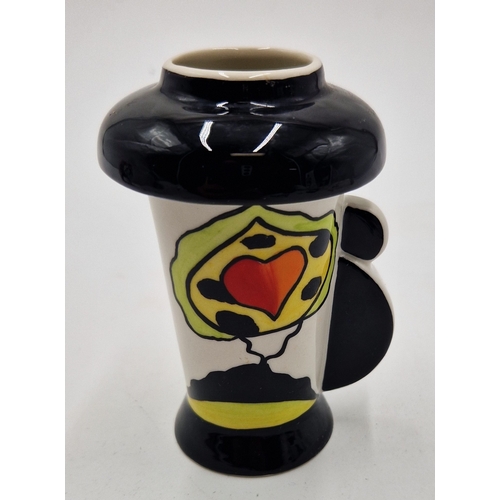 588 - LORNA BAILEY 10.5cm VASE IN THE LYME VALLEY DESIGN (Black Top)(Available For One Day Only ,Open Day ... 