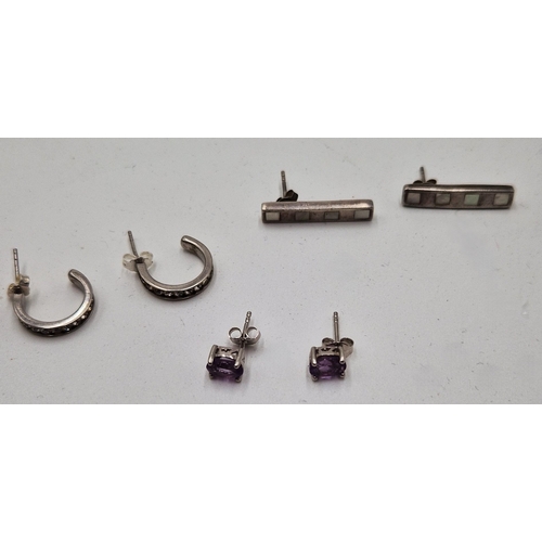 604 - SILVER (Hallmarked) EARRINGS (Three Pairs)