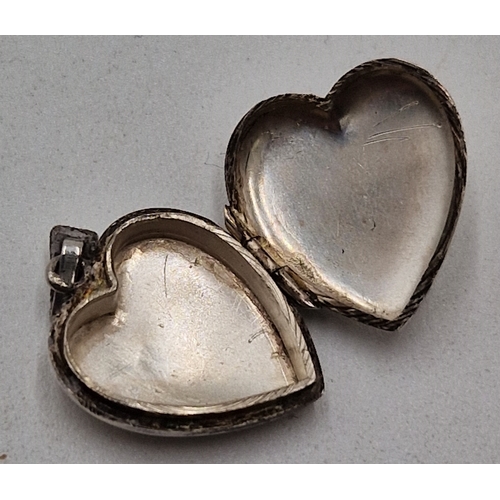 32 - SILVER (Stamped Silver) HEART SHAPED LOCKET