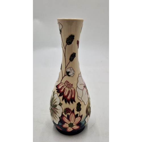 122 - MOORCROFT Large 21cm x 8cm x 8cm VASE (Shape 82/8) IN THE BRAMBLE REVISITED DESIGN By  Designer By A... 