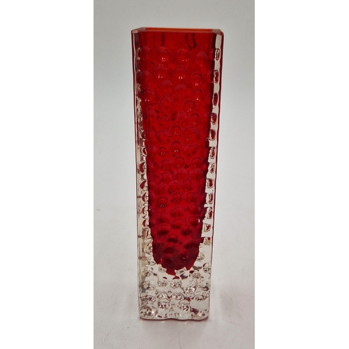 125 - WHITEFRIARS BAXTER RUBY RED 17cm VASE