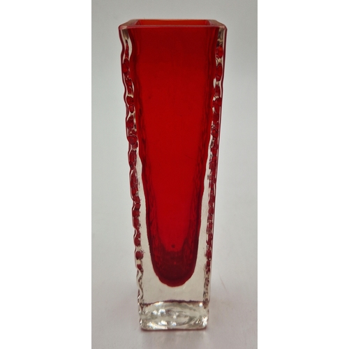 125 - WHITEFRIARS BAXTER RUBY RED 17cm VASE