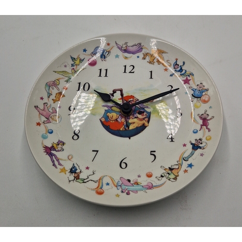 15 - WEDGWOOD CHINA 20cm Dia CLOCK FROM THE RUPERT THE BEAR COLLECTION