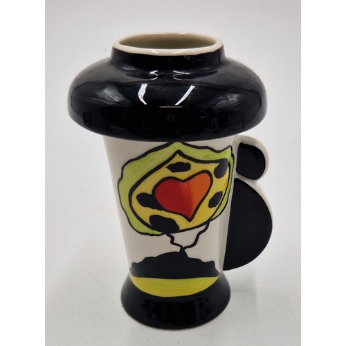 169D - LORNA BAILEY 10.5cm VASE IN THE LYME VALLEY DESIGN (Black Top) (Available For One Day Only ,Open Day... 