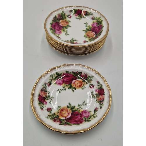 40B - ROYAL ALBERT CHINA TRINKET DISHES (6) IN THE OLD COUNTRY ROSES DESIGN