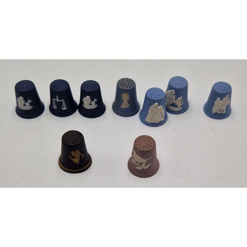 67 - WEDGWOOD JASPER WARE THIMBLES (9)