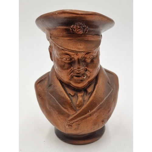 91 - CHALK WARE 13cm TOBY JUG OF SIR WINSTON CHURCHILL  (Rare)