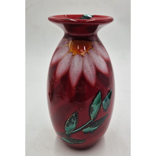 93 - ANITA HARRIS ART POTTERY 21cm MINOS VASE  (Trial Piece) Signed By Designer Sam Johnson