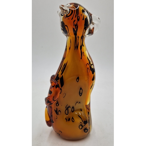 86 - ART GLASS Large 25cm MODEL OF A CHEETAH