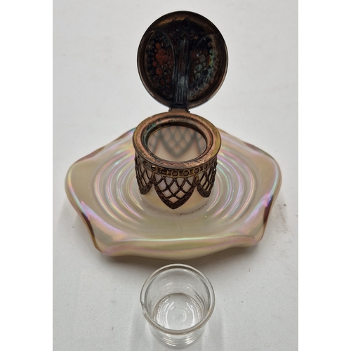 15 - LOETZ IRRIDESCENT ART NOUVEAU INKWELL c1930s