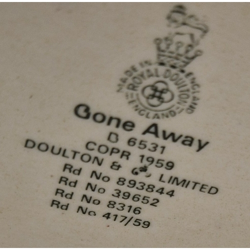 214A - ROYAL DOULTON Large 18.5cm CHARACTER JUG 'GONE AWAY' (Handle: A Fox) D6531 1960/82 Designed By Mr Ga... 